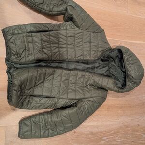 Men's Olive Green Puffer Jacket Goose Down Packable